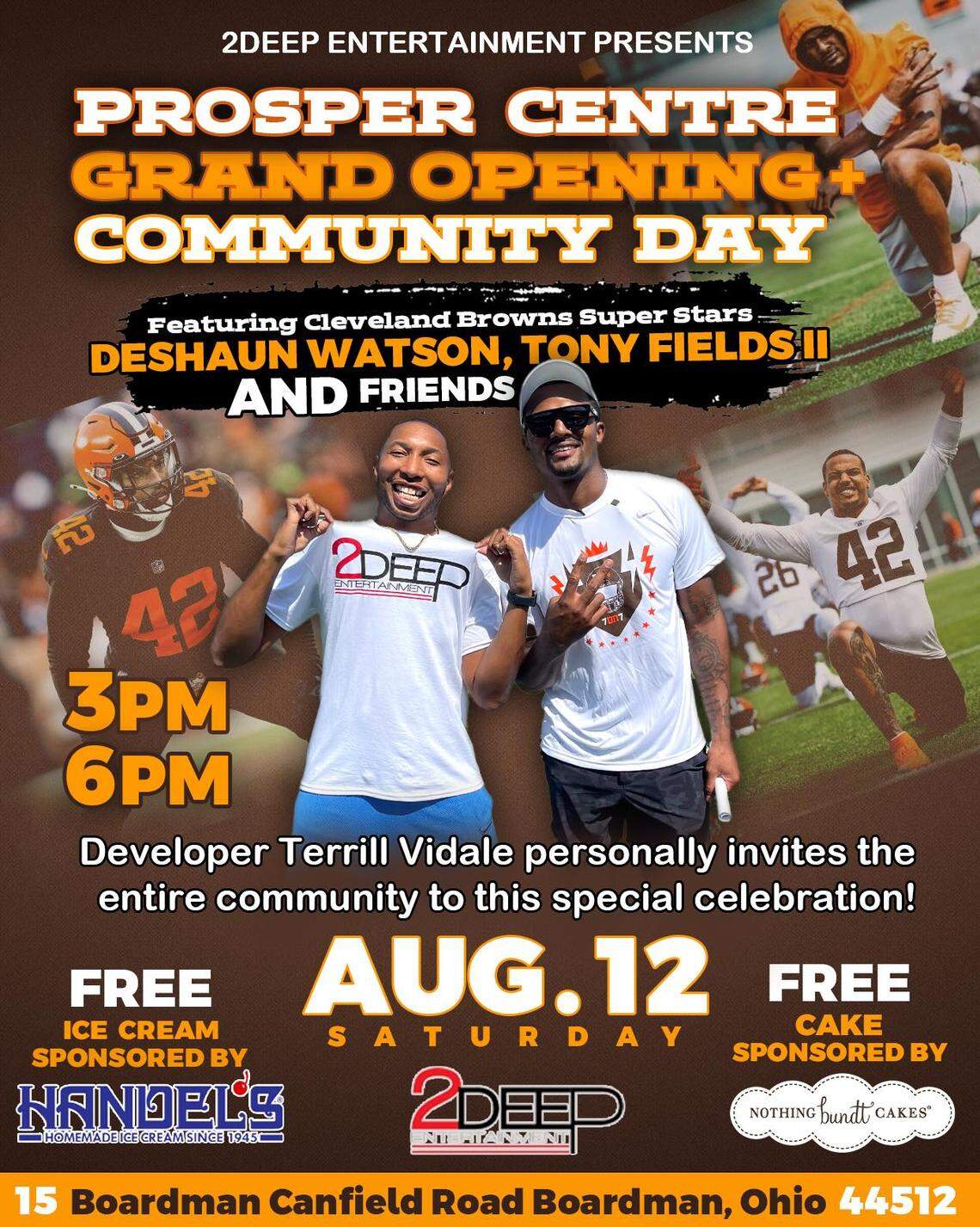 Cleveland Browns stars supporting Boardman grand opening