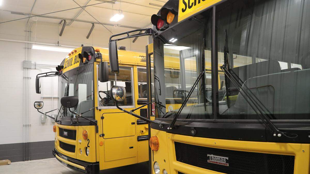 The newly-constructed 11,000 square-foot facility houses 12 buses, a van, and office space, as well as a conference room.