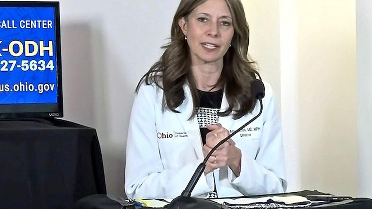 Dr. Amy Acton speaks during the state's coronavirus update May 12, 2020.