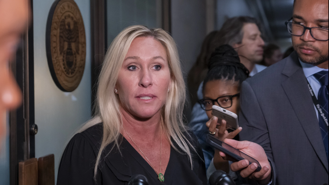 U.S. Sen. Rick Scott of Florida, Boston Mayor Michelle Wu, Georgia U.S. Rep. Marjorie Taylor Greene, pictured, and Ohio Attorney General Dave Yost have been among the recent “swatting” victims.