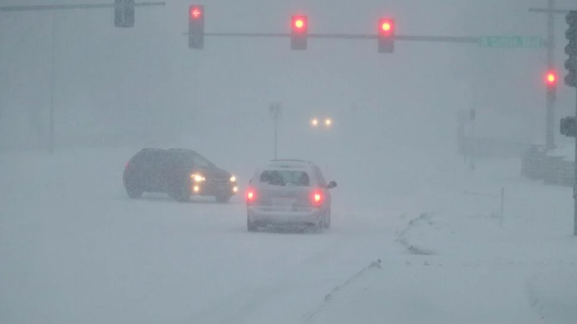 Snowy road conditions