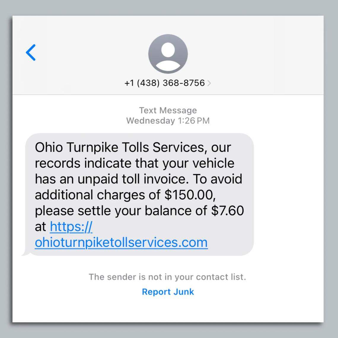 Beware if you receive a text like this in Ohio.