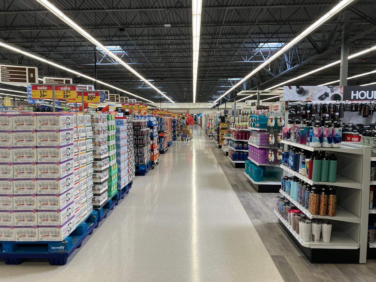 A look down the main aisle of the new Warren Meijer. 