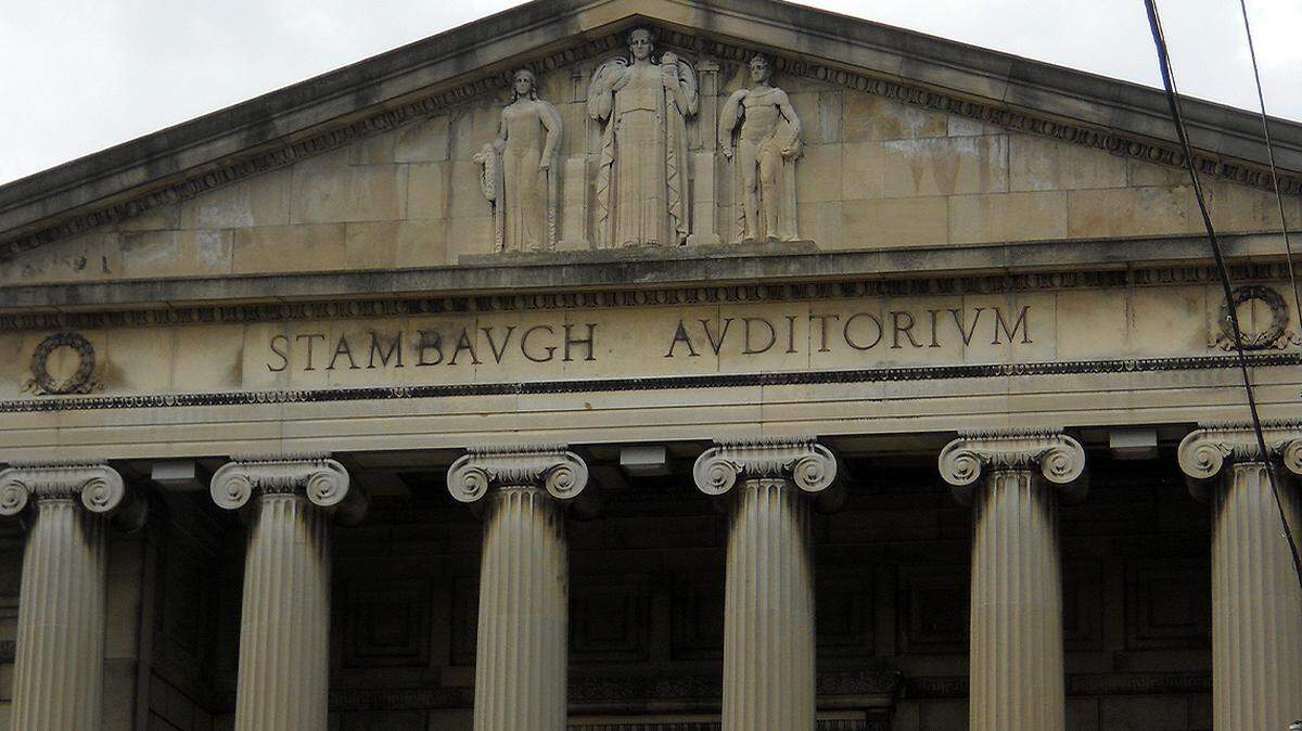 Shown here in this undated file photo is the exterior of Stambaugh Auditorium along Fifth Avenue in Youngstown.