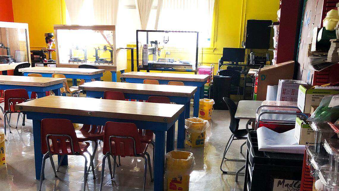 The Maker Space at Youngstown Rayen Early College High School is an area for students and teachers to create and design projects.