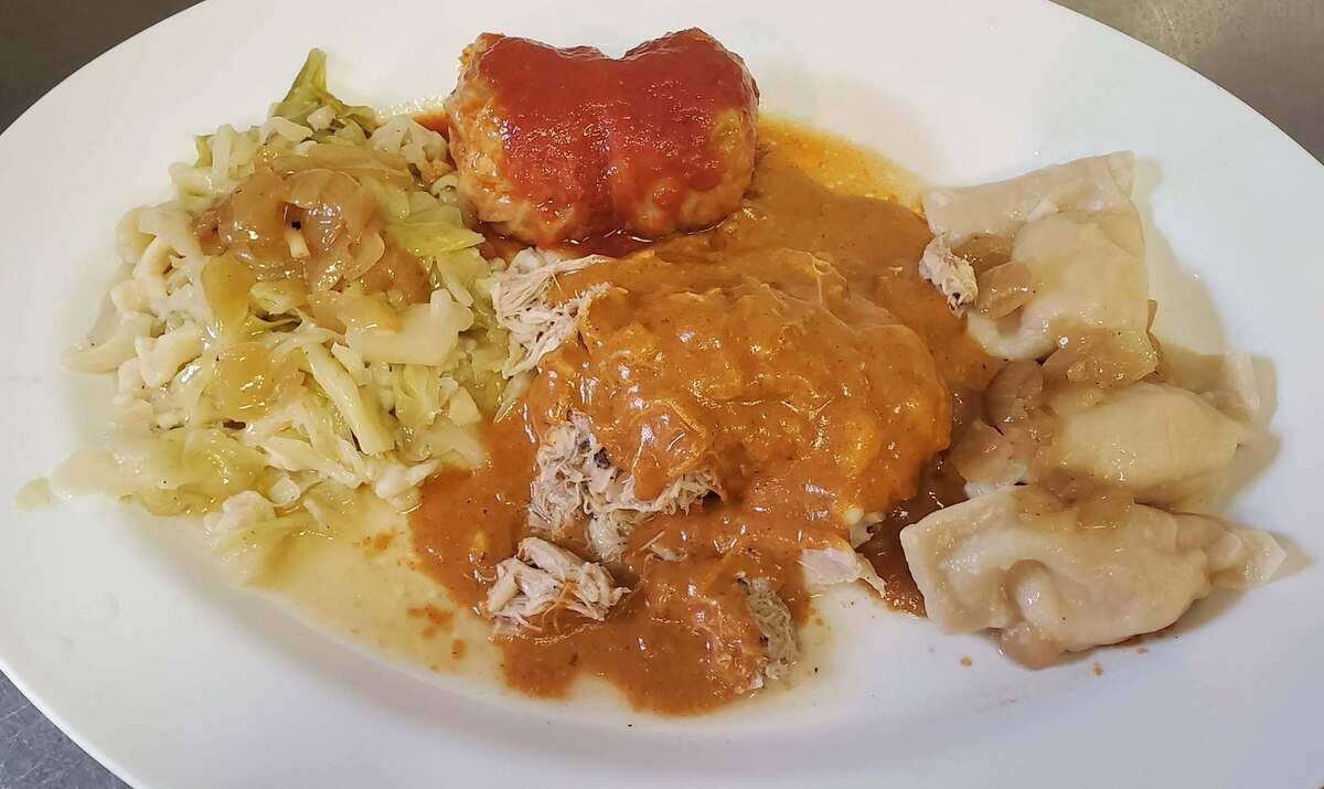 A pierogi platter from Lena’s Pierogi House.